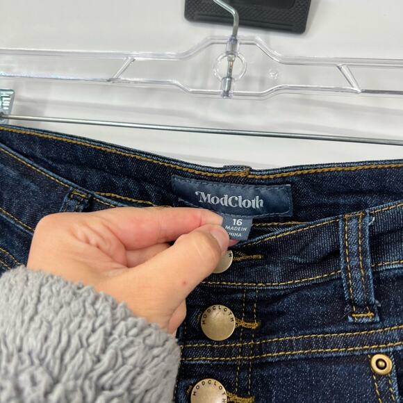 ModCloth High Rise Button Fly Cropped Skinny Jeans - Picture 3 of 7